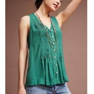 Anthropologie Maeve Saona Swing Pleated Tank